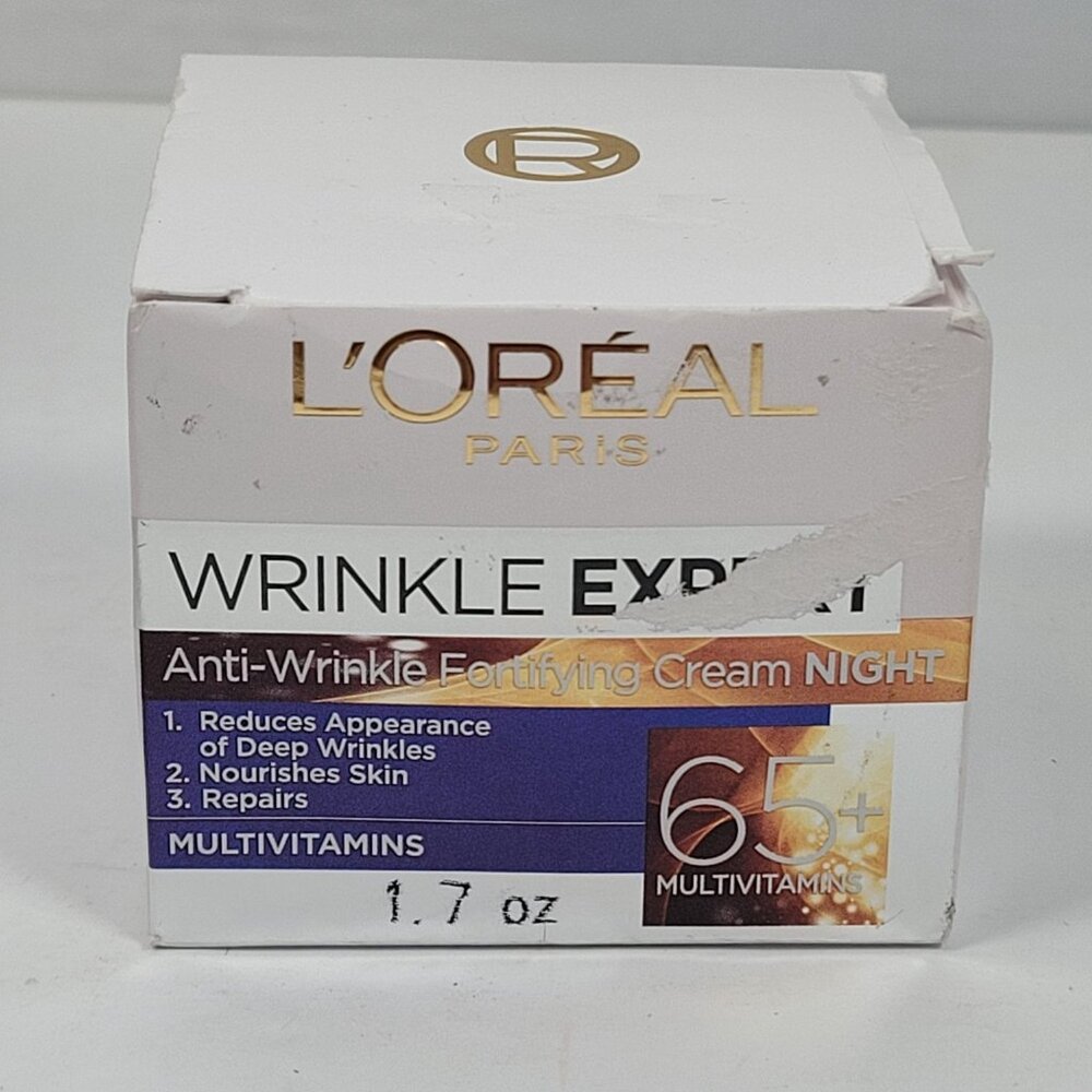 LOreal Paris Wrinkle Expert Night Anti-Wrinkle Fortifying Cream 65+ 1.7oz NIB